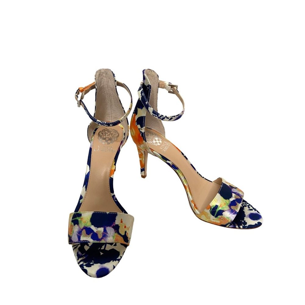 Vince Camuto Multicolor Floral Ankle-Strap Stiletto Sandals